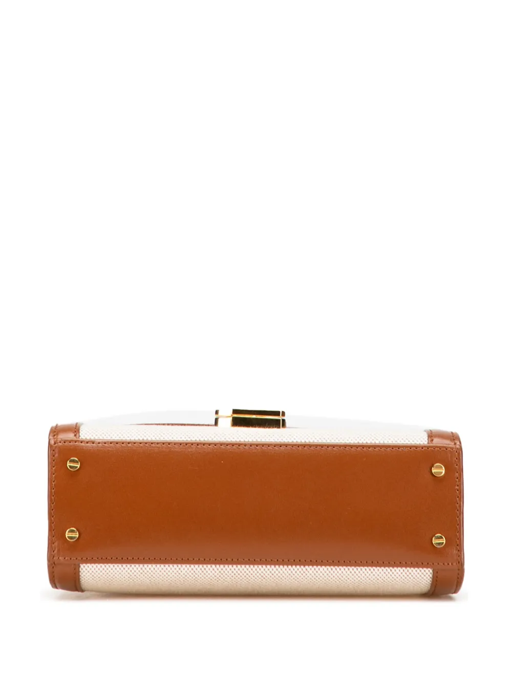 Pre-owned Saint Laurent 2020 Mini Canvas Monogram Cassandra Top Handle Bag Satchel In Brown