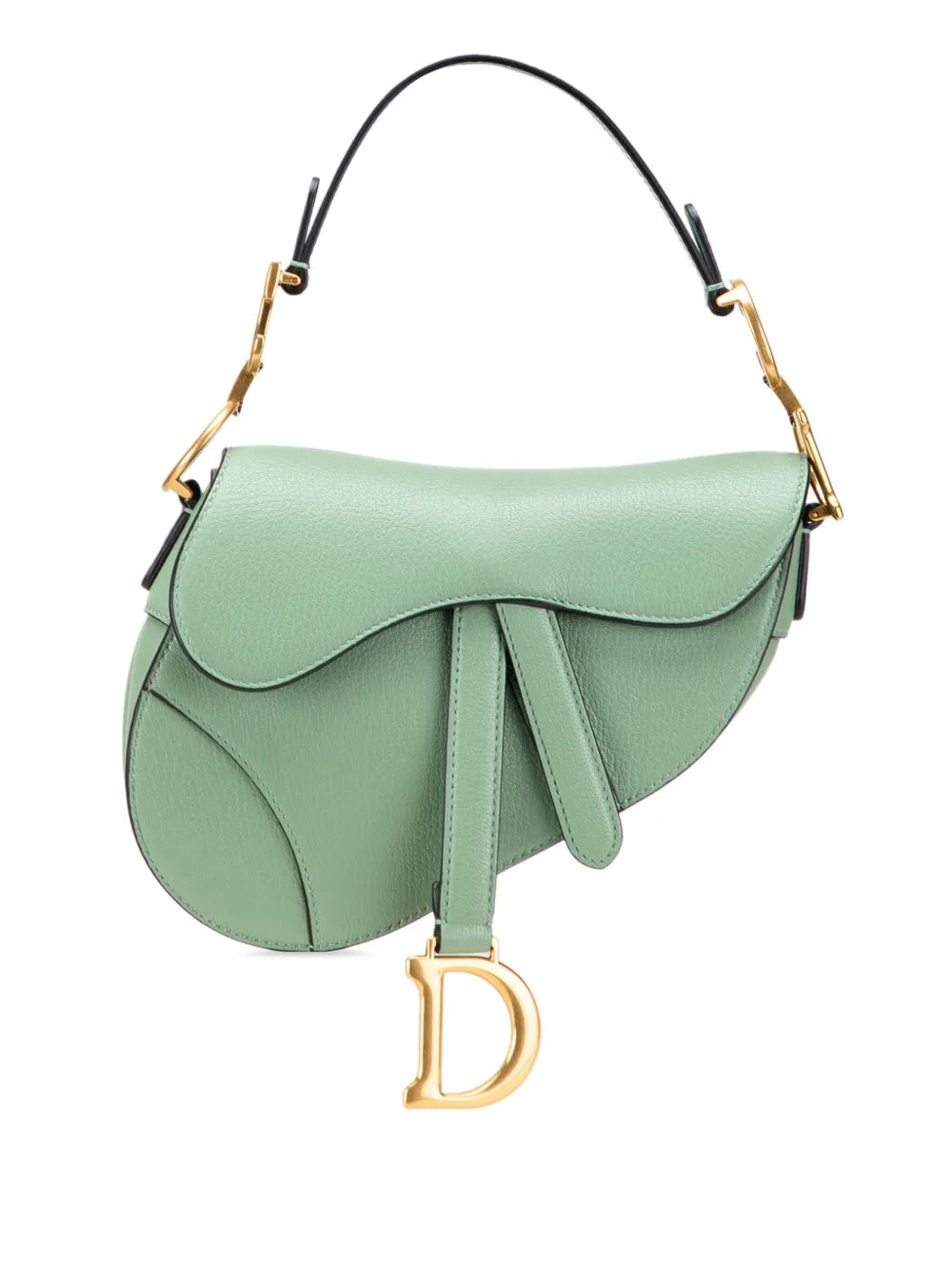 Christian Dior Pre-Owned 2020 ミニ カーフスキン サドル サッチェルバッグ - グリーン Christian Dior Pre-Owned 2020 ミニ カーフスキン サドル サッチェルバッグ - グリーン