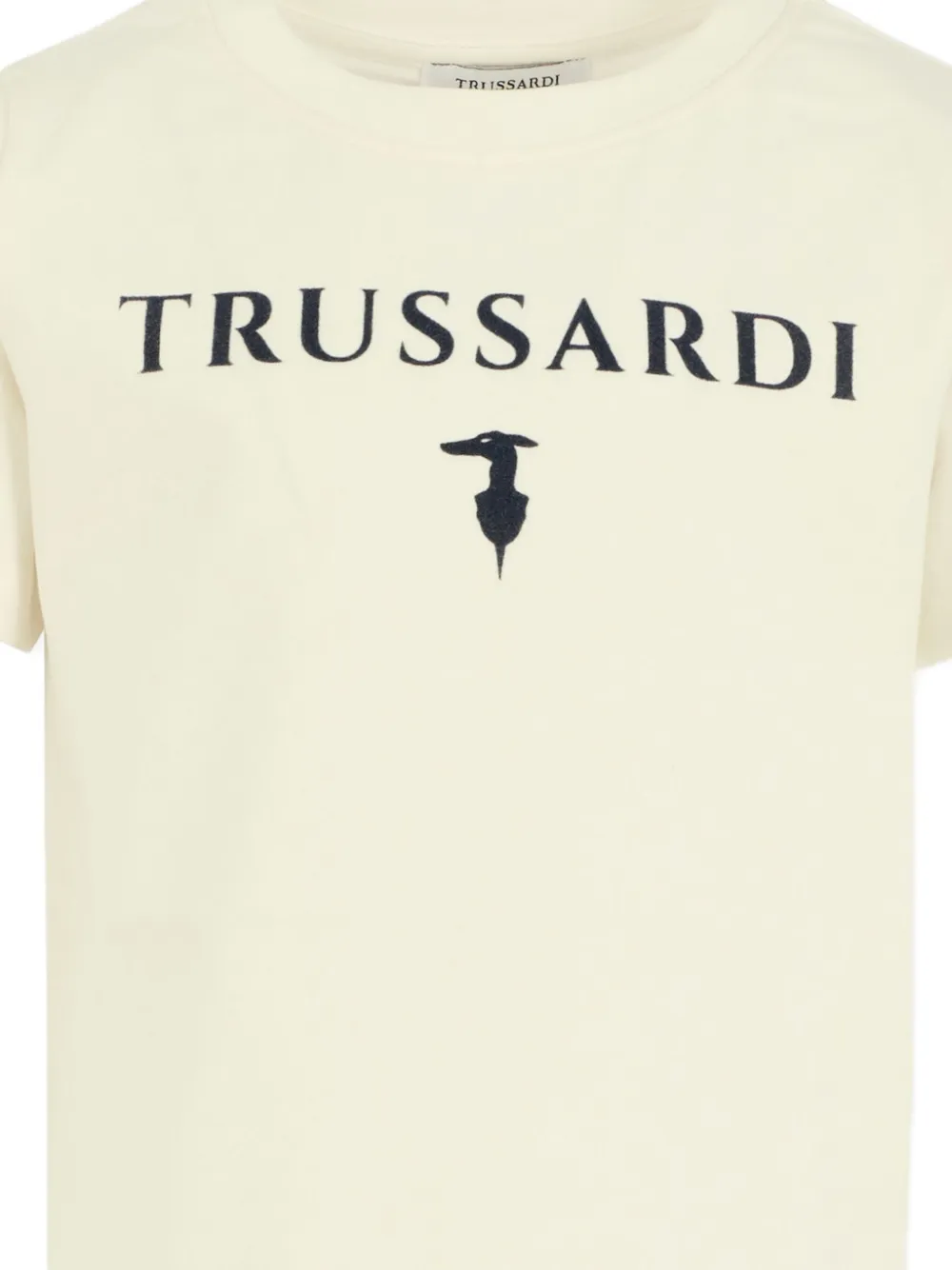 Trussardi Junior Logo-embellished Cotton T-shirt In White
