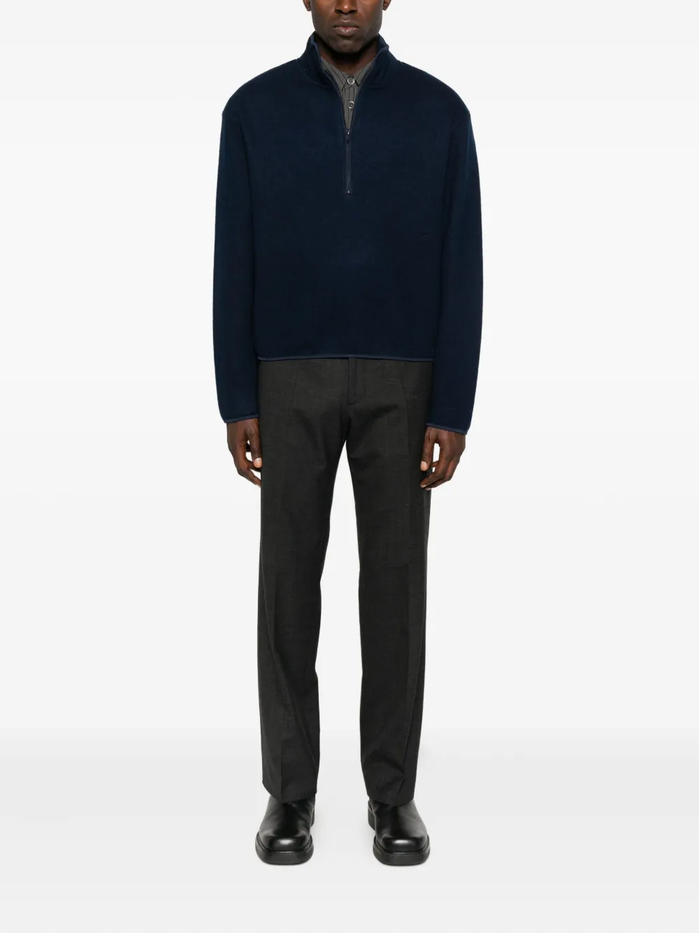 Sunflower high-neck half-zip sweater - Blauw