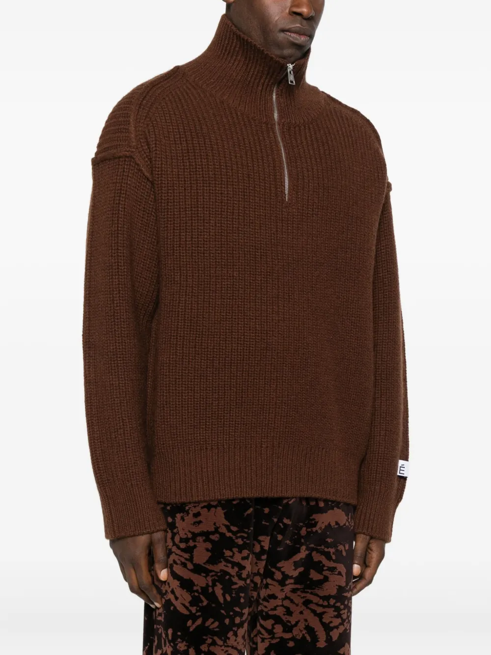 Etudes Studio High-neck Zip-up Sweater In Brown