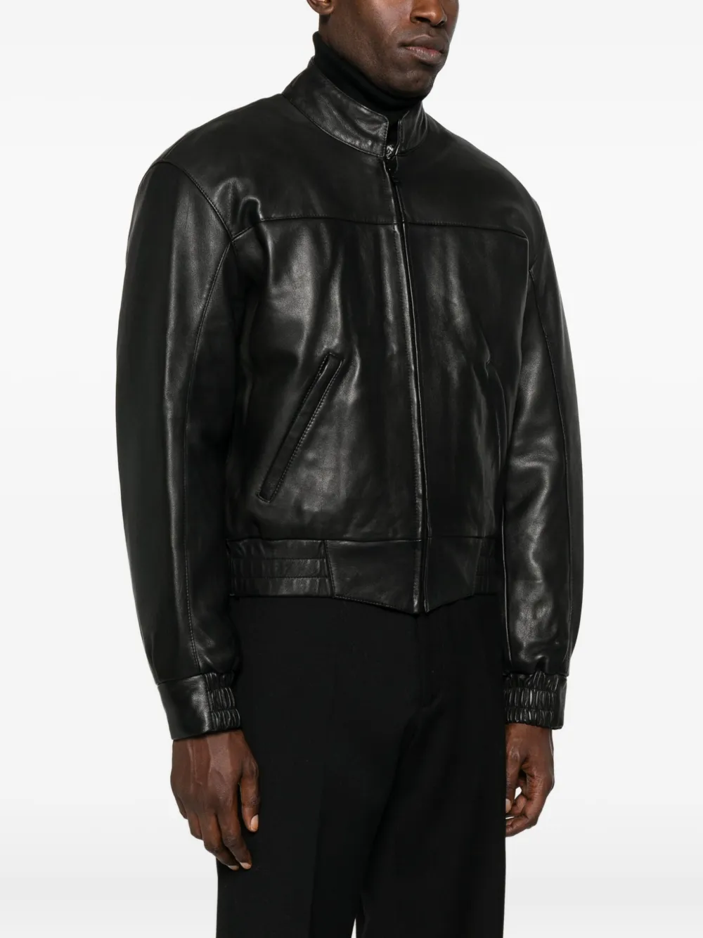 Sunflower Zip-front Elasticated-cuff Jacket In Black