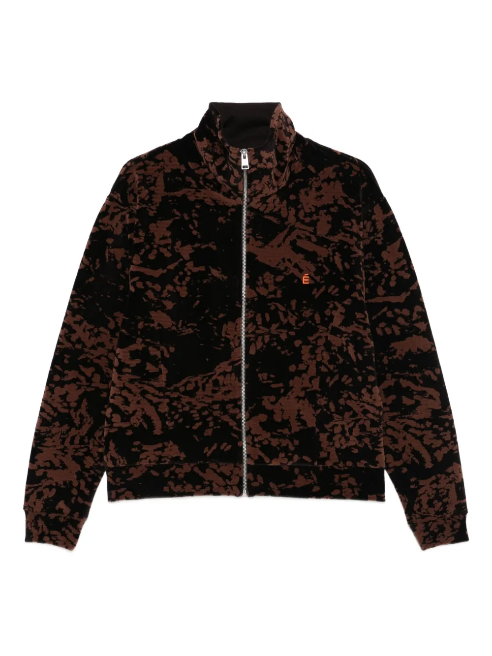 Etudes Studio Abstract-print Zip-up Jacket In Brown