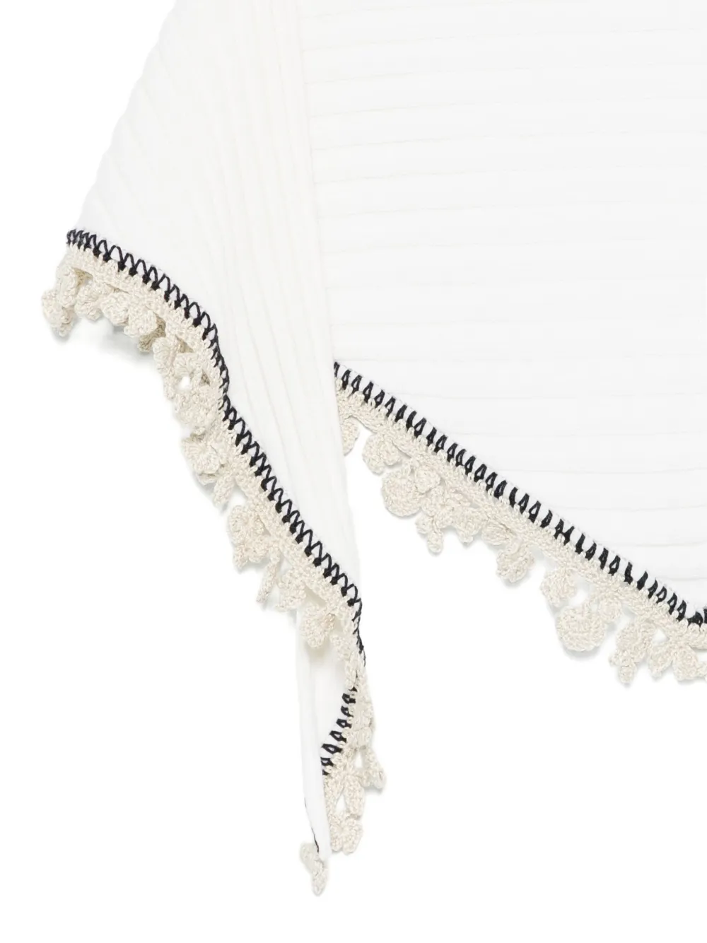 Cordera Crochet-trim Wool Scarf In White