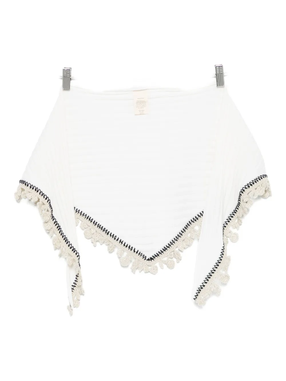 Cordera Crochet-trim Wool Scarf In White