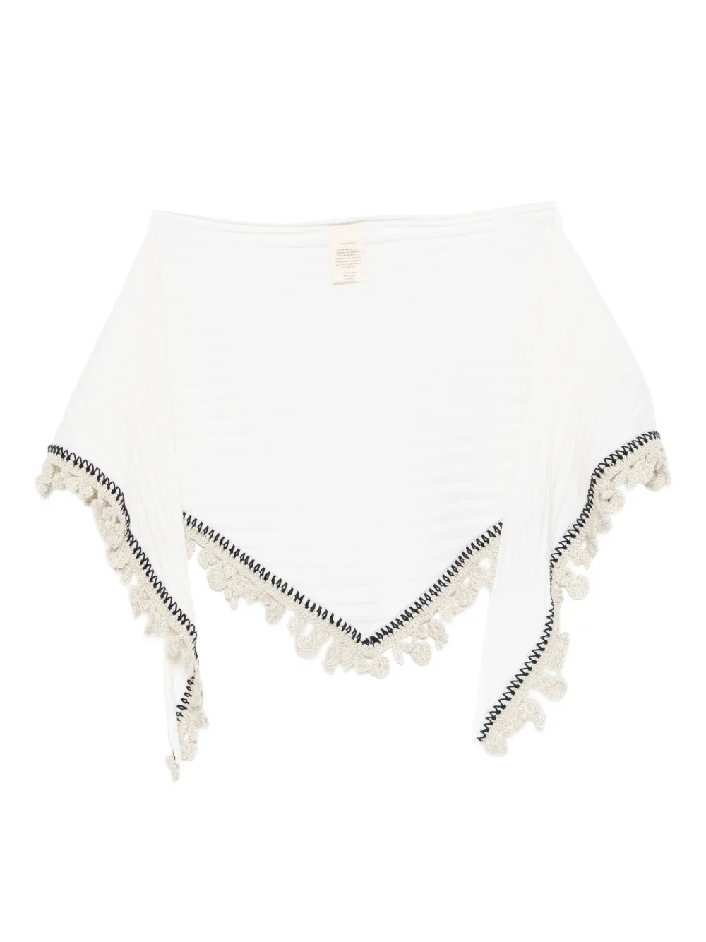 Cordera crochet-trim wool scarf | Neutrals | Image 1