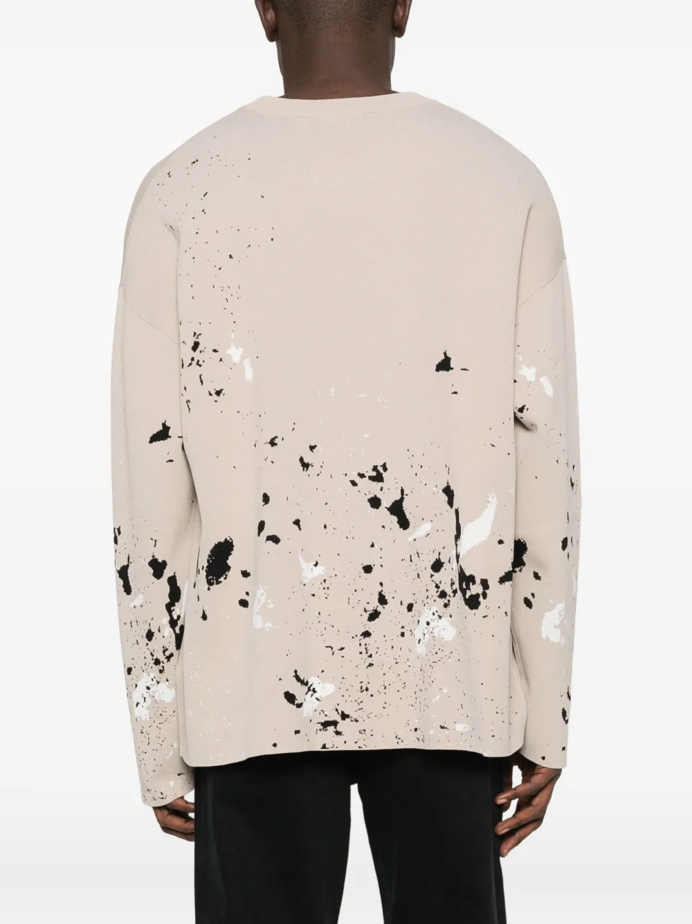 Etudes Studio Paint-splatter Crew-neck Sweater In Neutral
