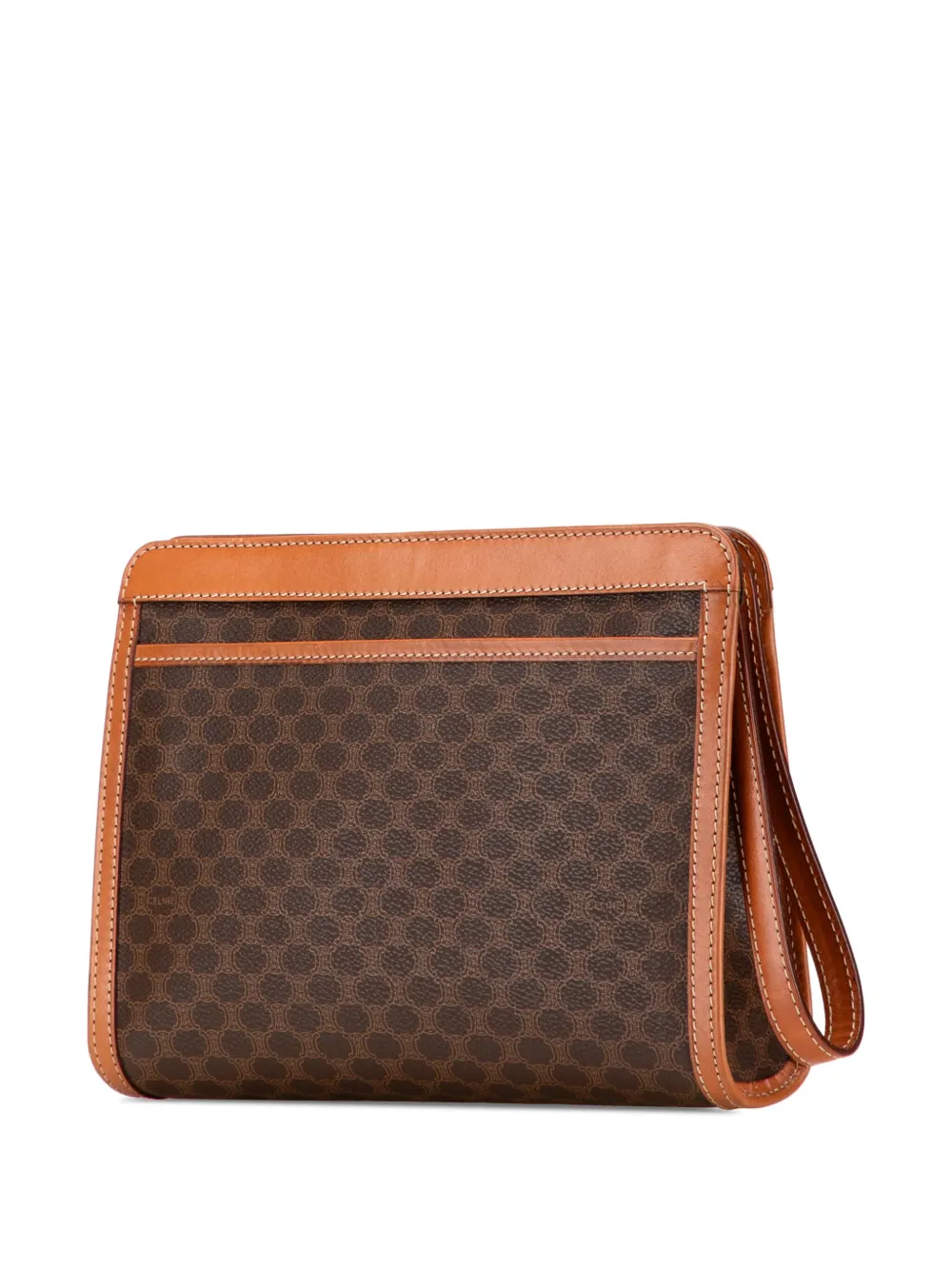 Pre-owned Celine 1994 Macadam Coated Canvas Clutch Bag In Brown
