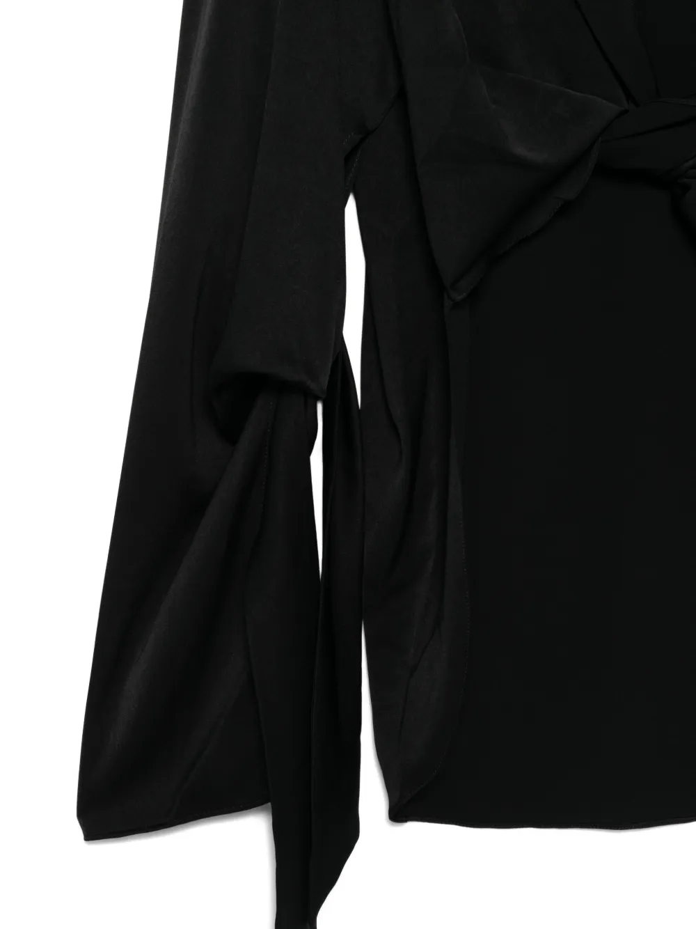 Atlein Knot-detail Bell-sleeve Top In Black