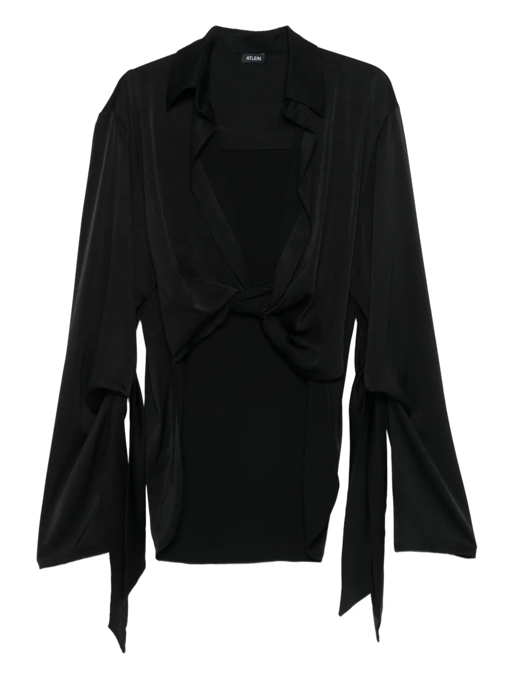 Atlein knot-detail bell-sleeve top | Black | Image 1