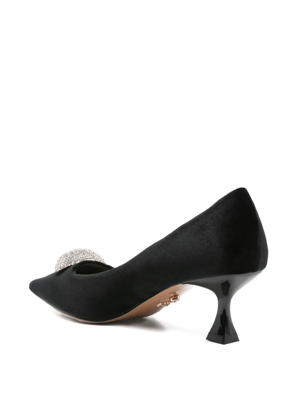 Twenty Four Haitch Embellished Pointed Pumps In Black