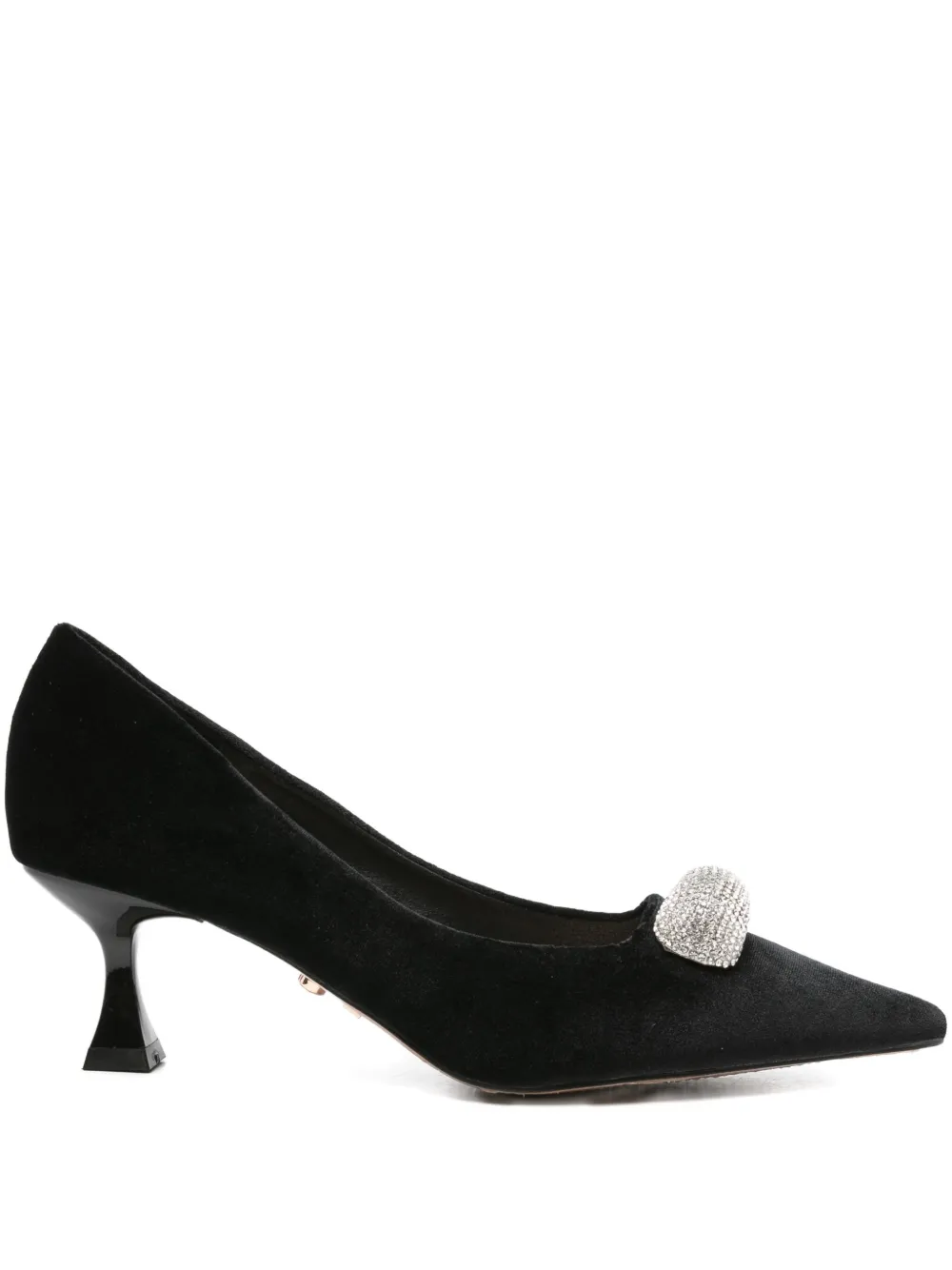 Twenty Four Haitch Embellished Pointed Pumps In Black