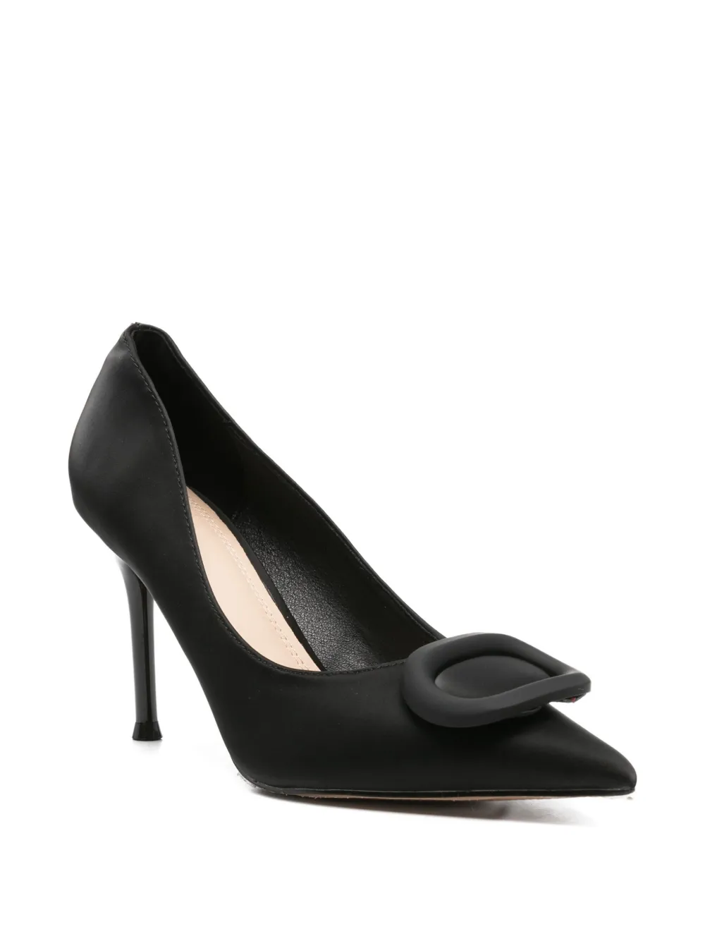 Twenty Four Haitch Buckle-detail Pointed Pumps In Black