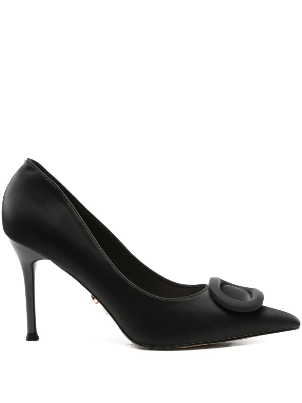 Twenty Four Haitch Buckle-detail Pointed Pumps In Black
