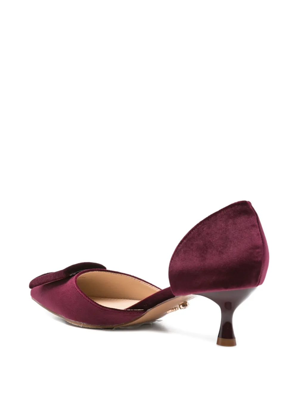 Twenty Four Haitch Buckled Pointed-toe Pumps In Red