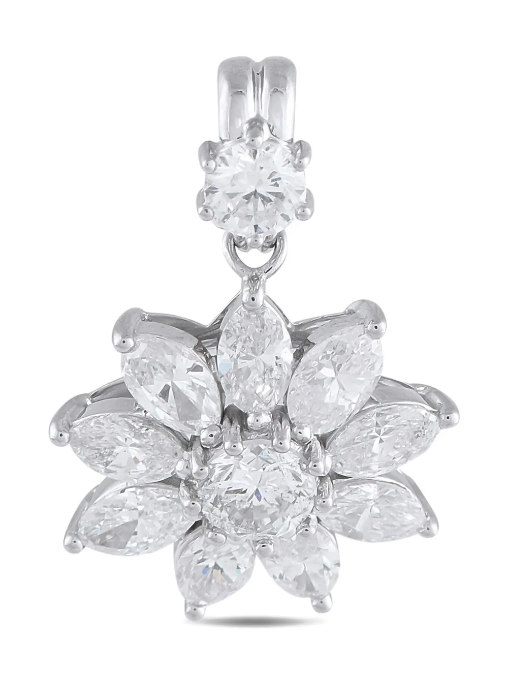 LB Exclusive platinum diamond Flower pendant | Silver | Image 1