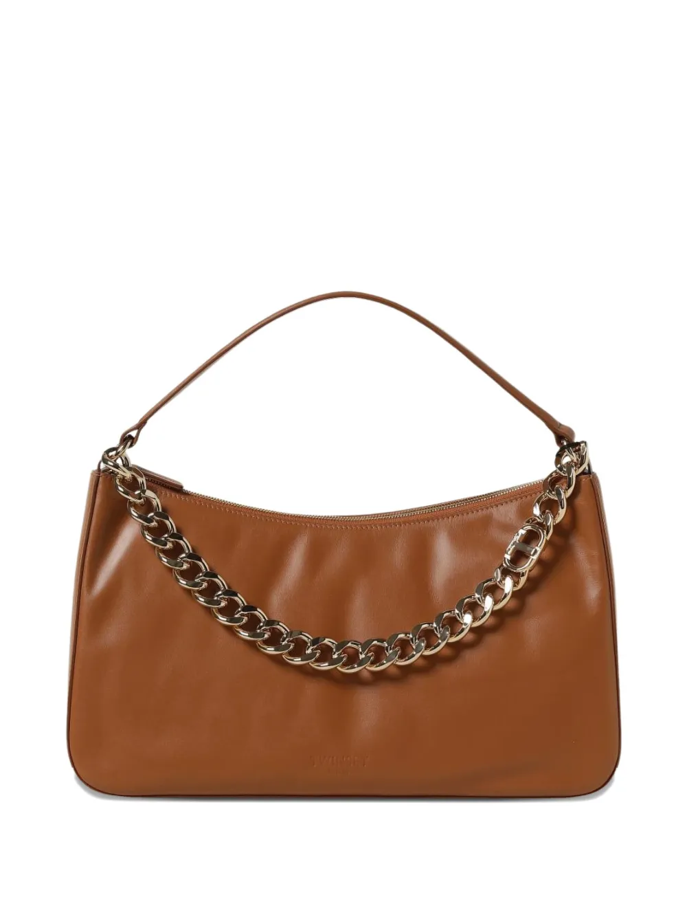 TWINSET medium chain leather shoulder bag - Marrone