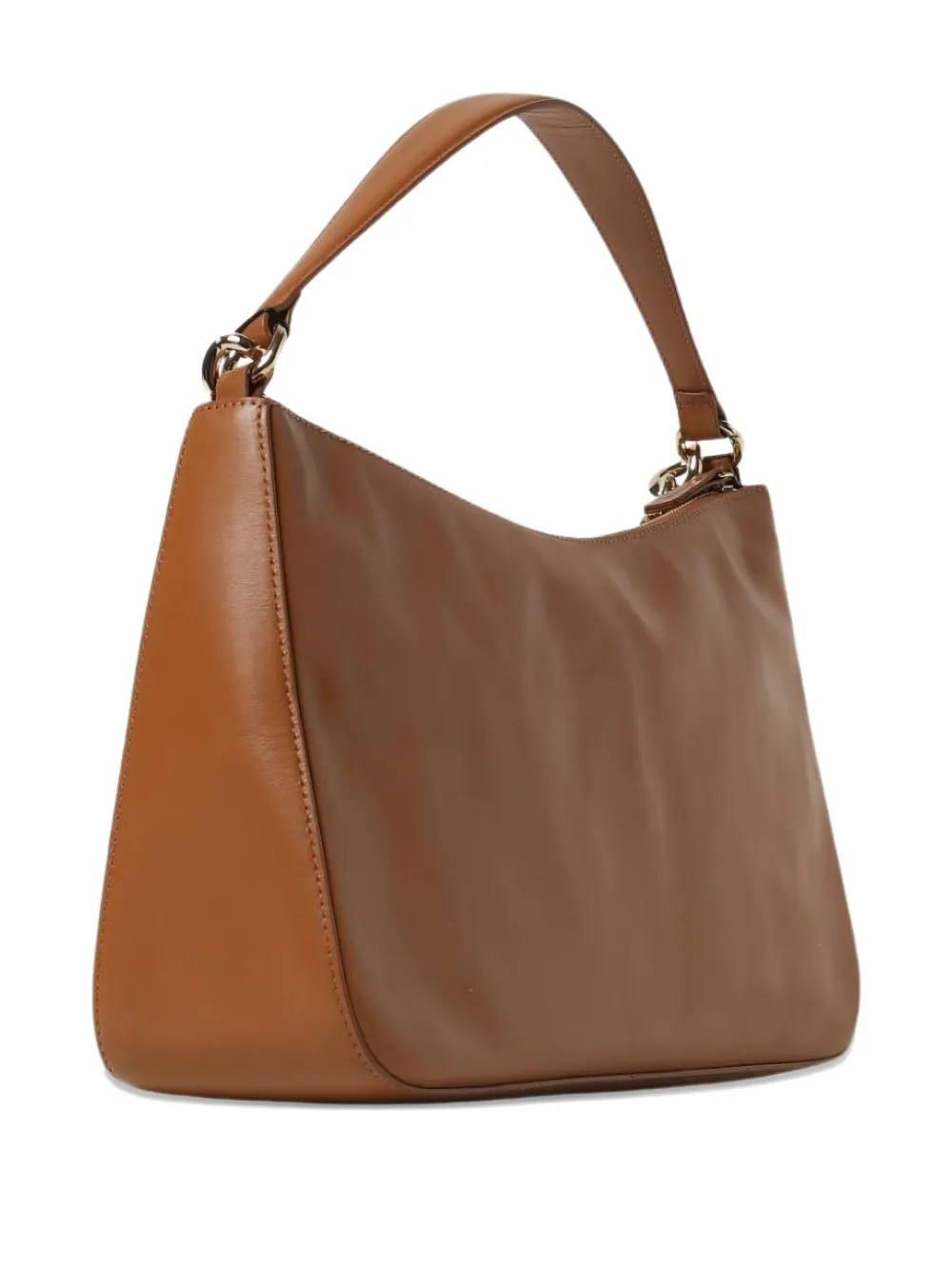 TWINSET Medium leren schoudertas met kettinghengsel - Bruin