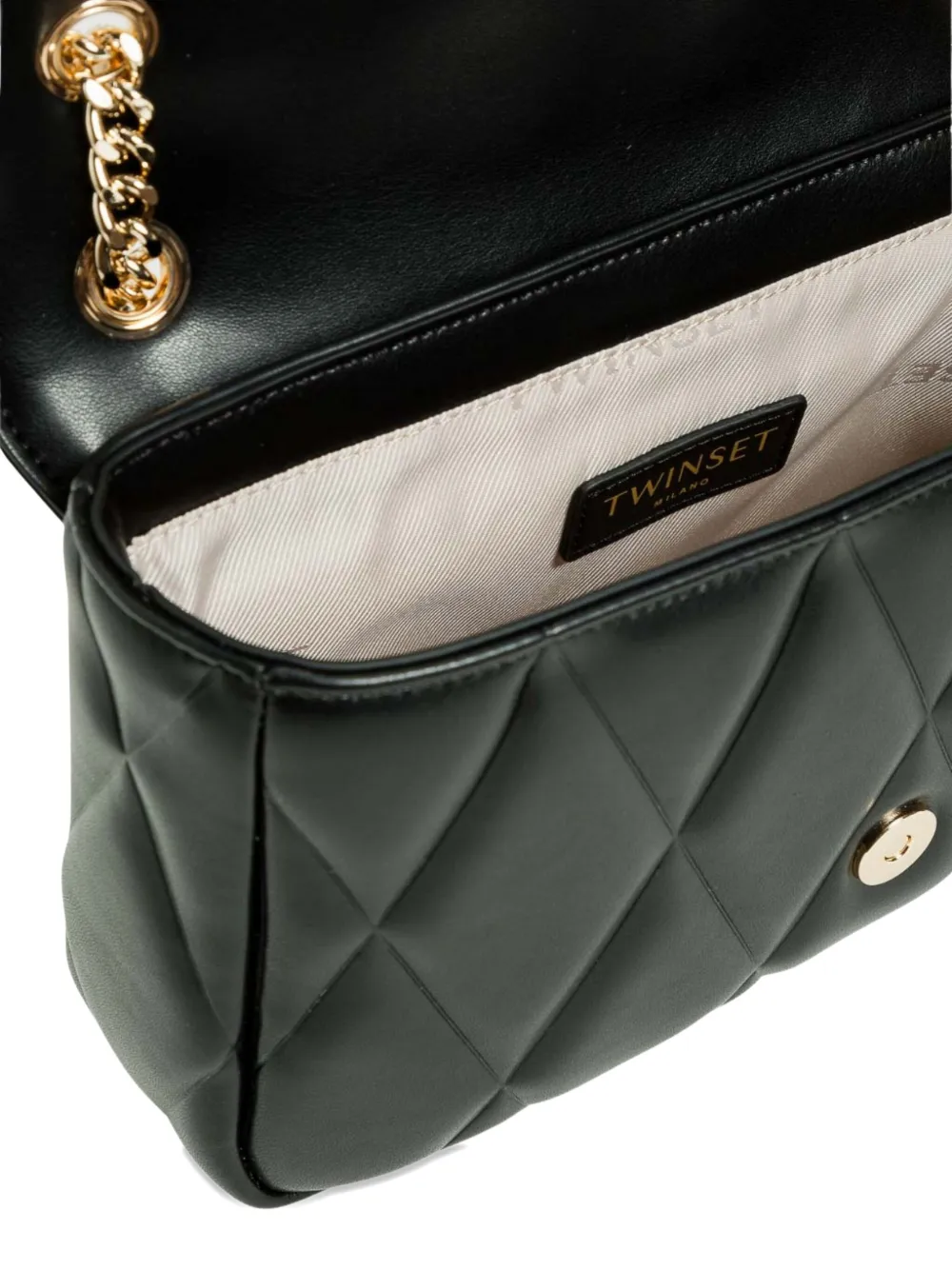 Twinset Medium Quilted Shoulder Bag In Black