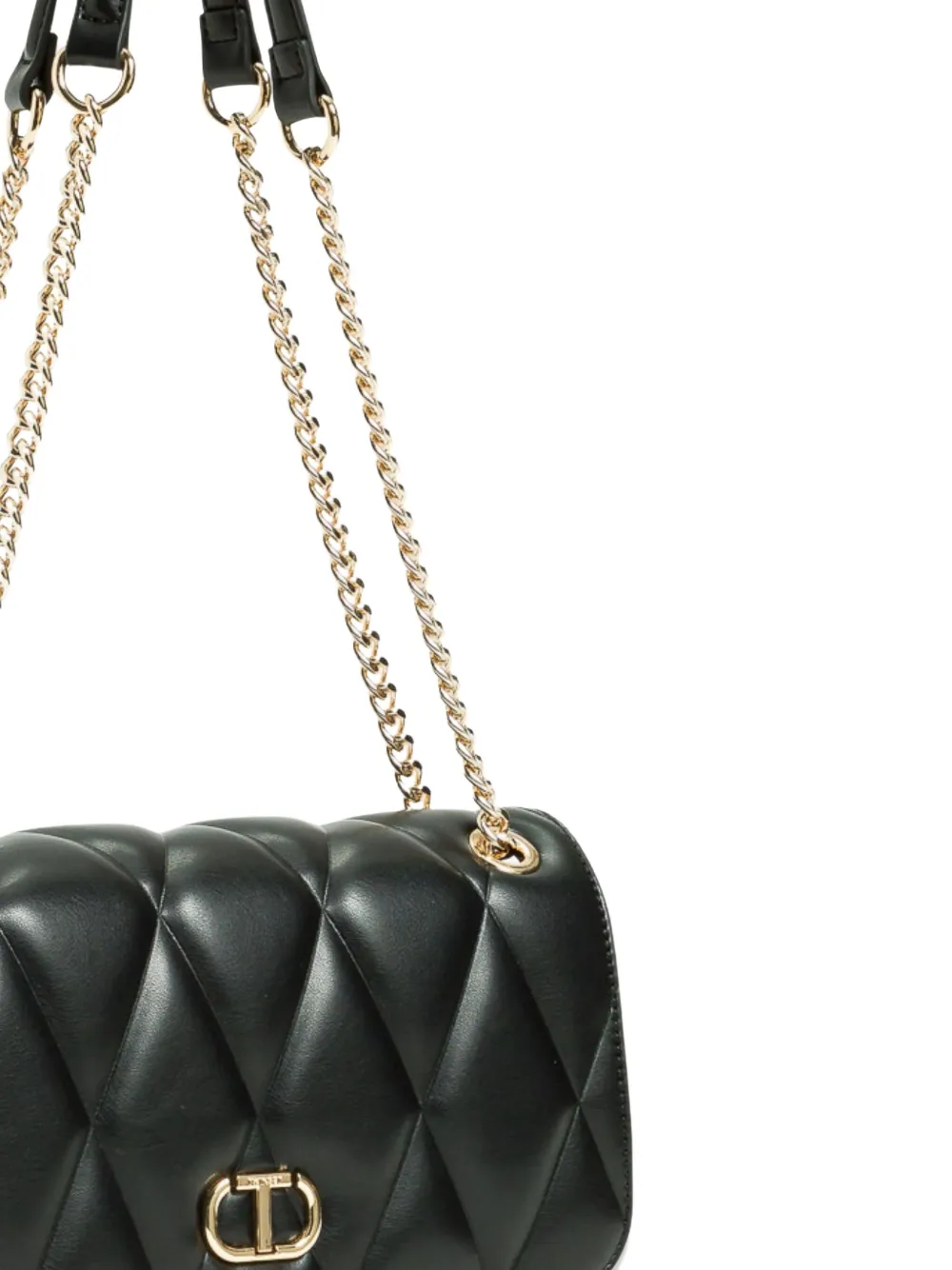 Twinset Medium Quilted Shoulder Bag In Black