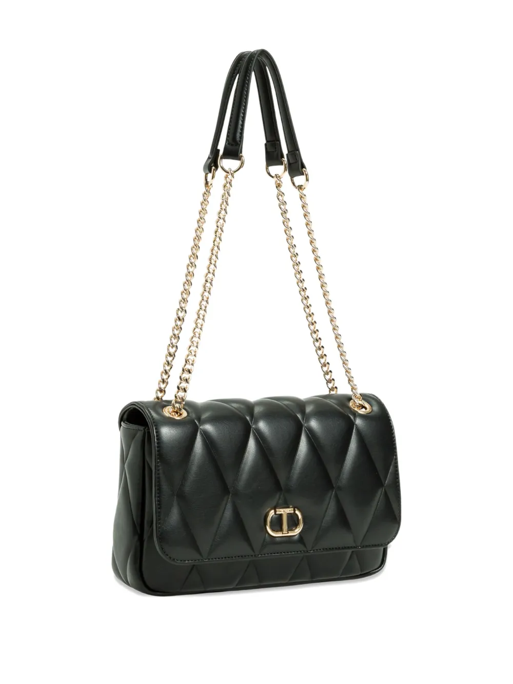 Twinset Medium Quilted Shoulder Bag In Black