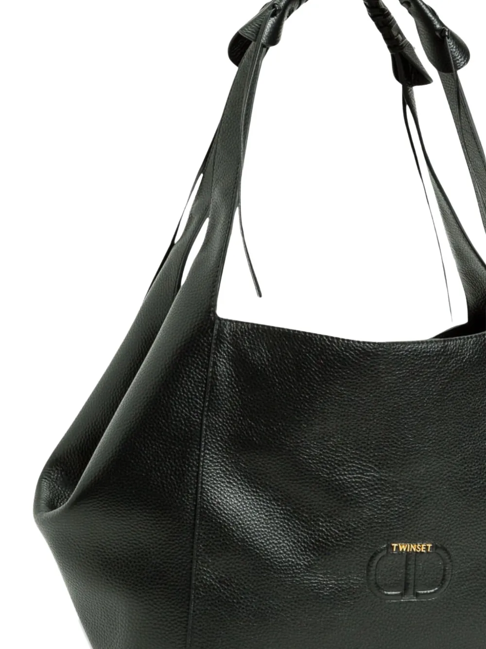 TWINSET Leren shopper Zwart