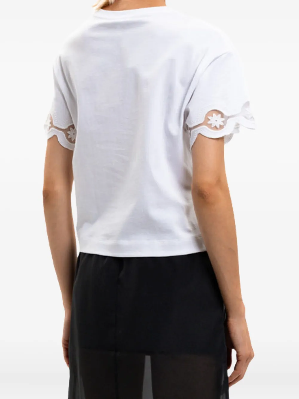 TWINSET Gewelfd T-shirt met applicatie Wit