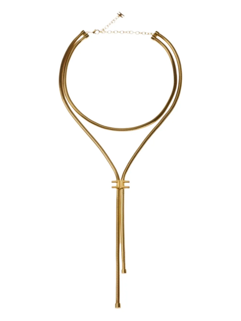 Elisabetta Franchi Chain Pendant Necklace Adjustable Length In Gold