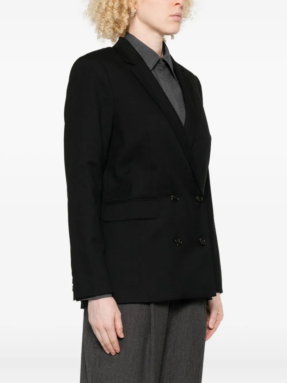 Rails Double-breasted Blazer In Black