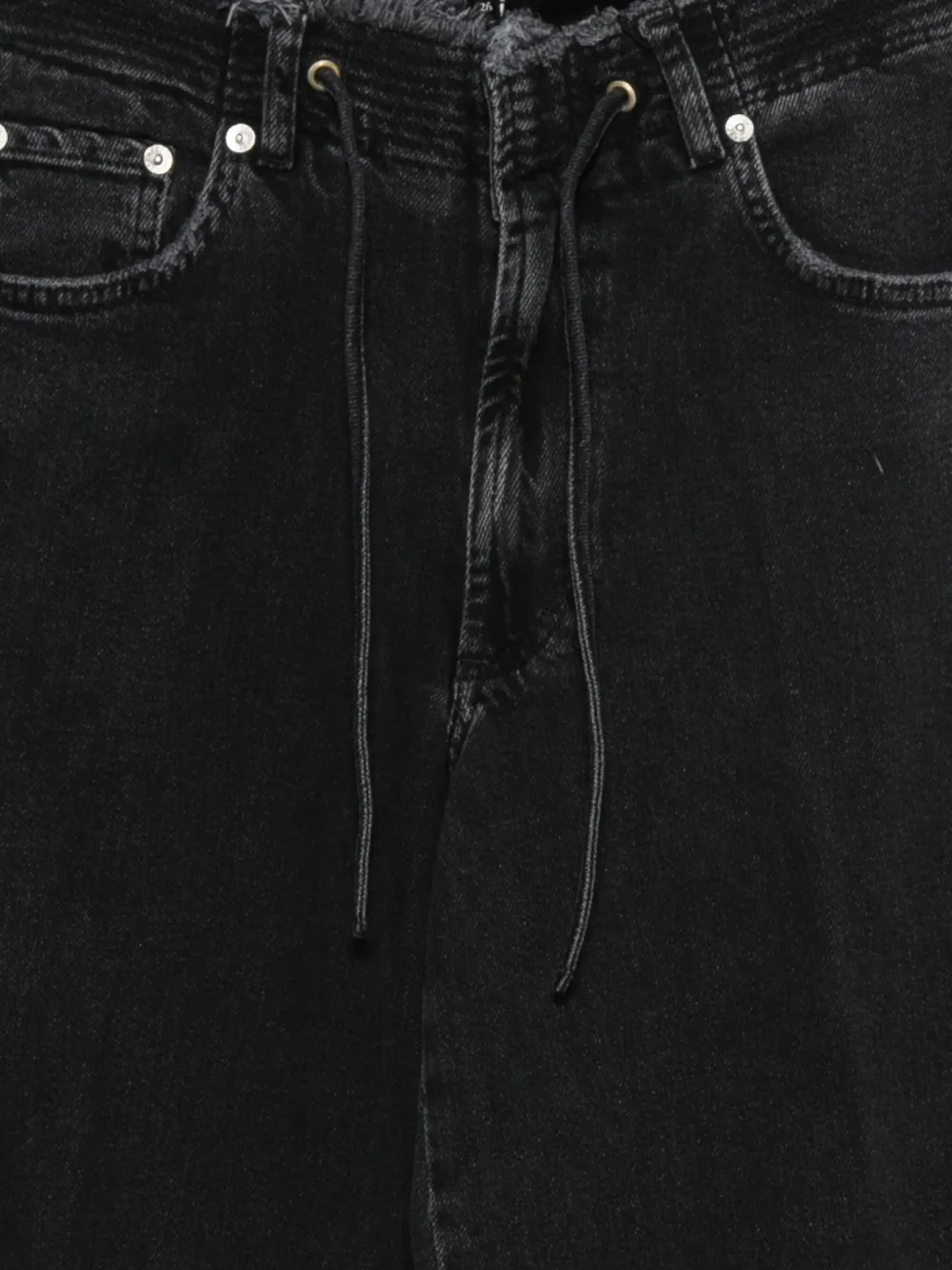 Rails Angeleno High Waist Wide Leg Drawstring Jeans In Black
