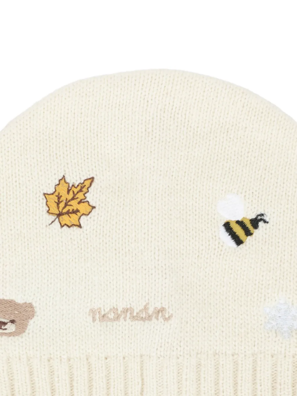 NANAN Muts met borduurwerk Wit