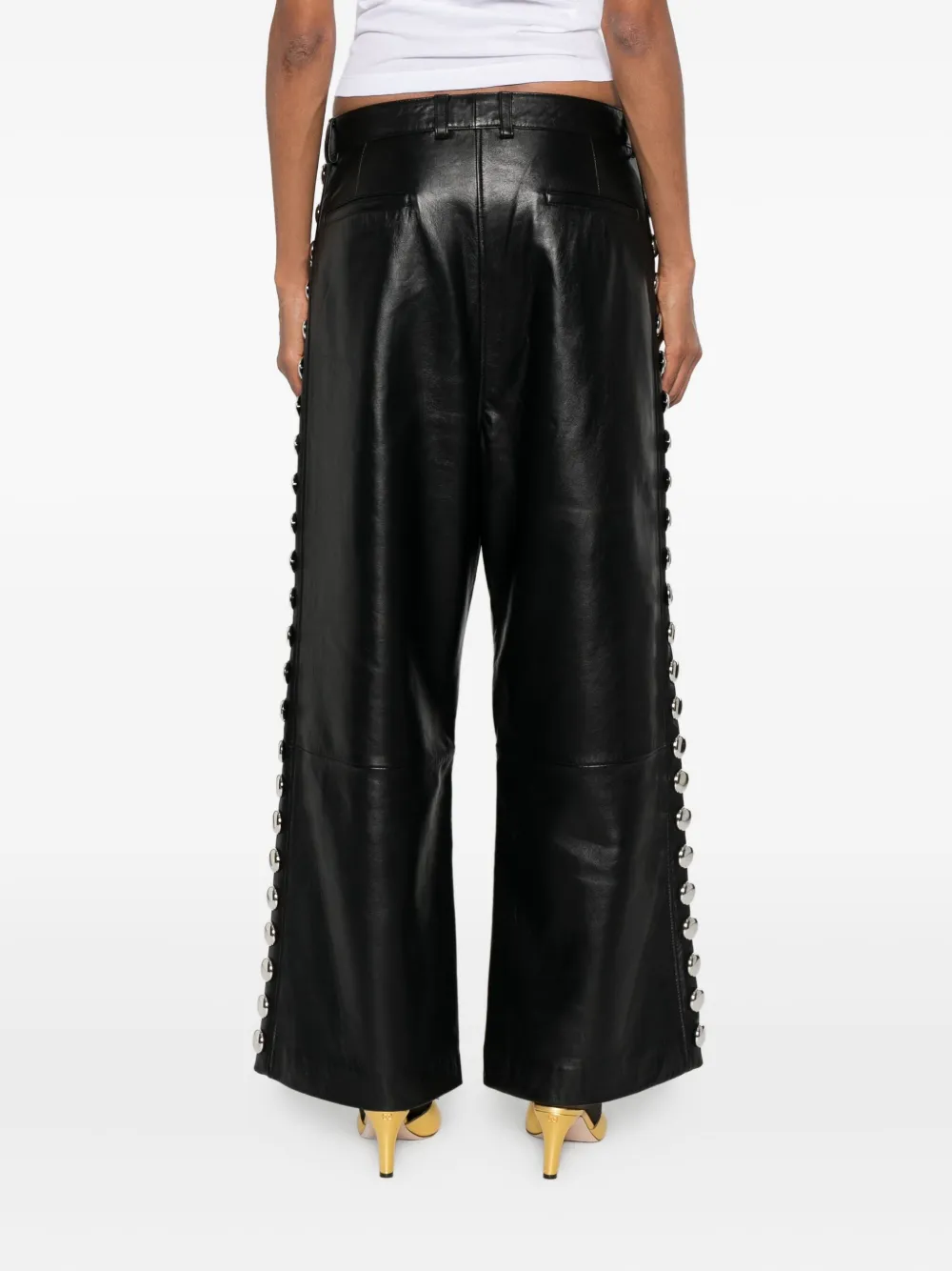 Vaquera Leren broek Zwart