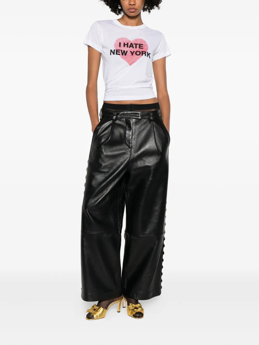 Vaquera Leren broek - Zwart