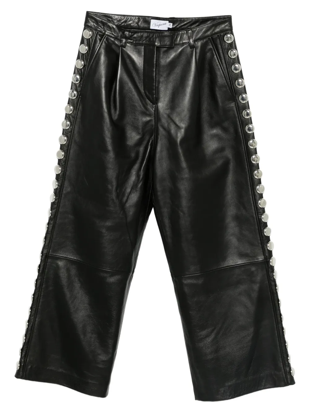 Vaquera Leren broek Zwart