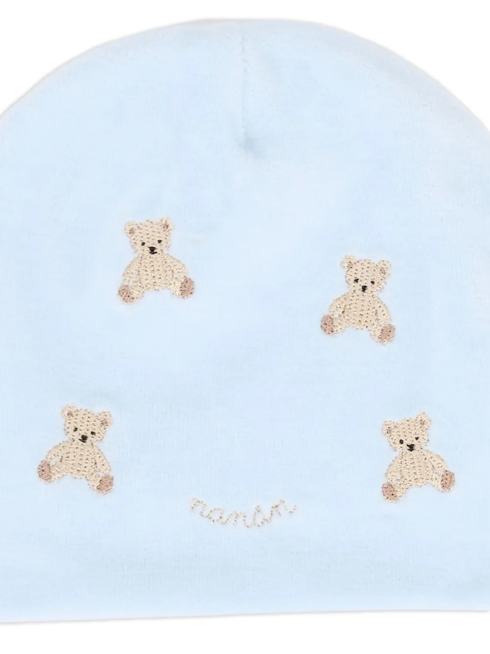 NANAN Muts met geborduurde teddybeer Blauw