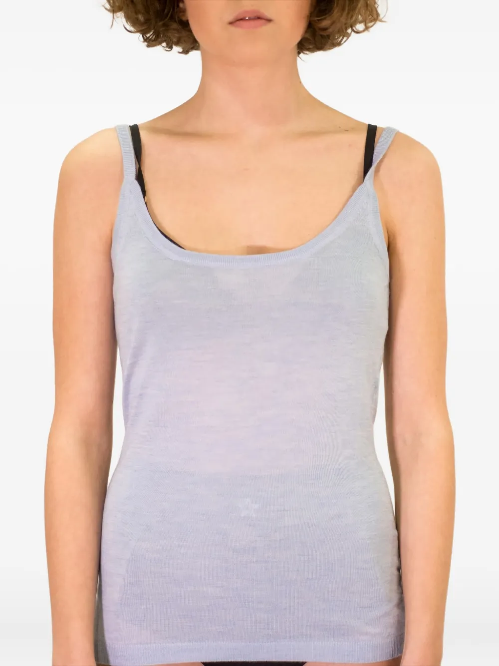LA ROSE scoop-neck tank top - Blu