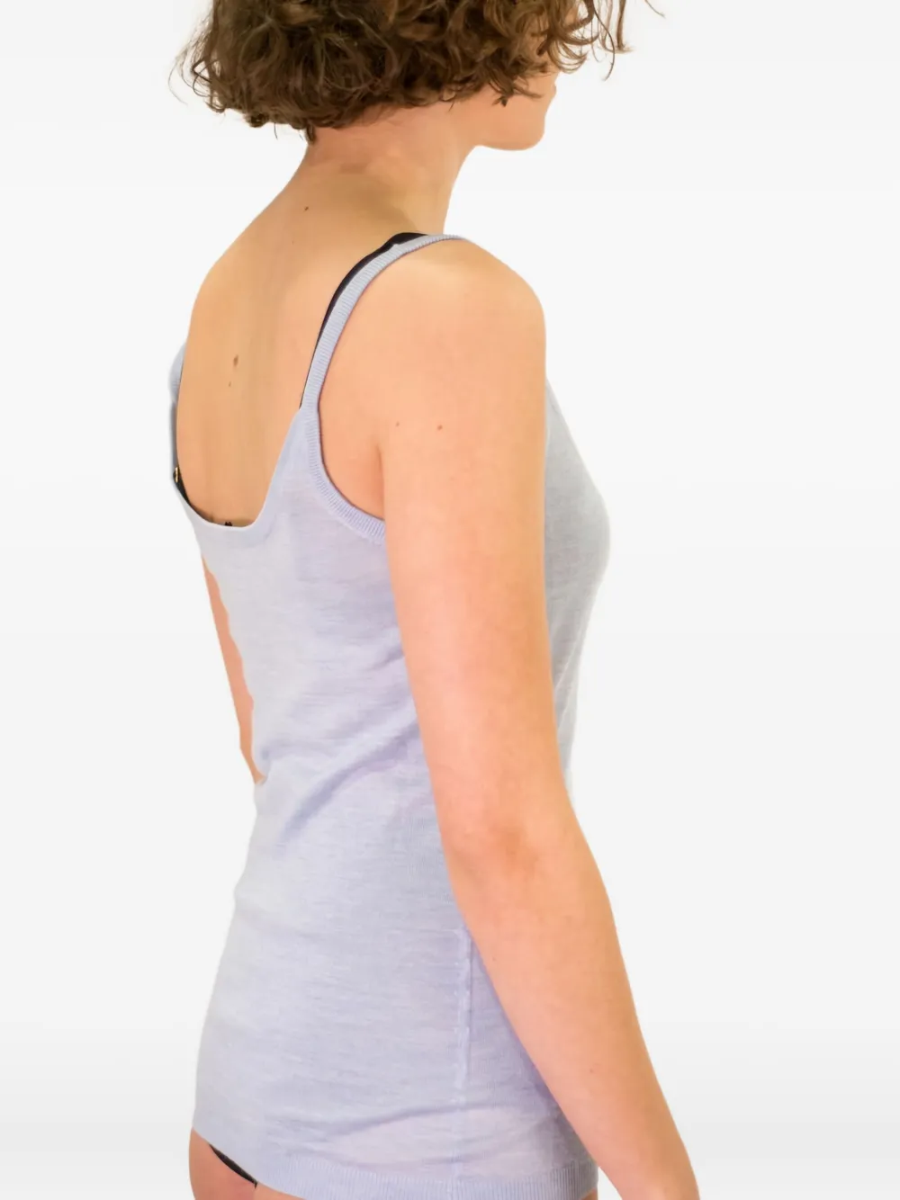La Rose Scoop-neck Tank Top In Blue