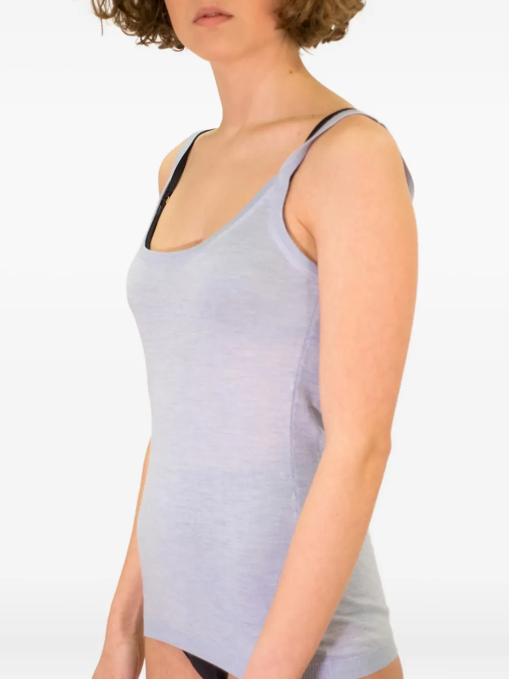 La Rose Scoop-neck Tank Top In Blue