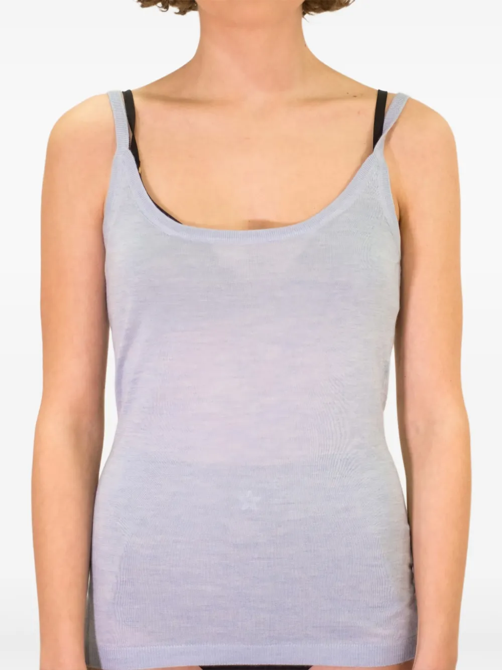 La Rose Scoop-neck Tank Top In Blue