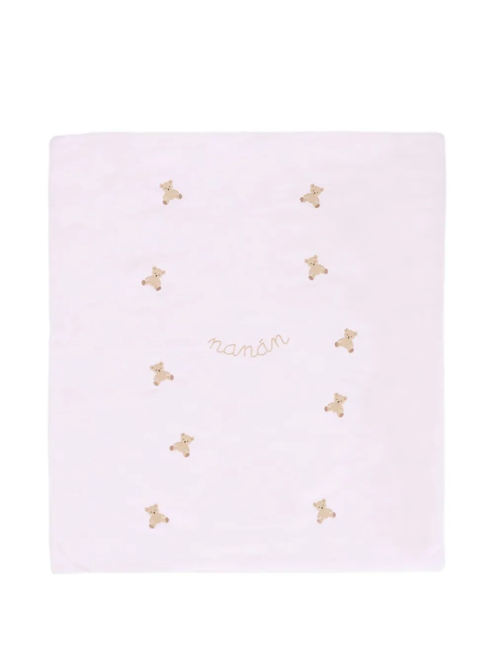 Nanán Embroidered Teddy Bear Blanket In Pink