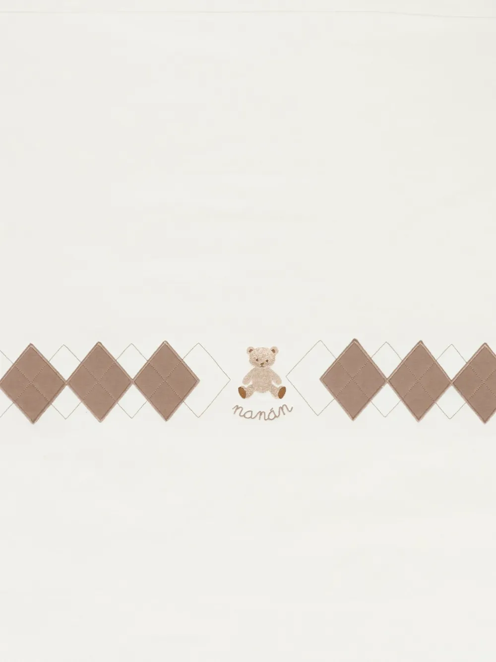NANAN Geruite deken met teddybeerprint Wit