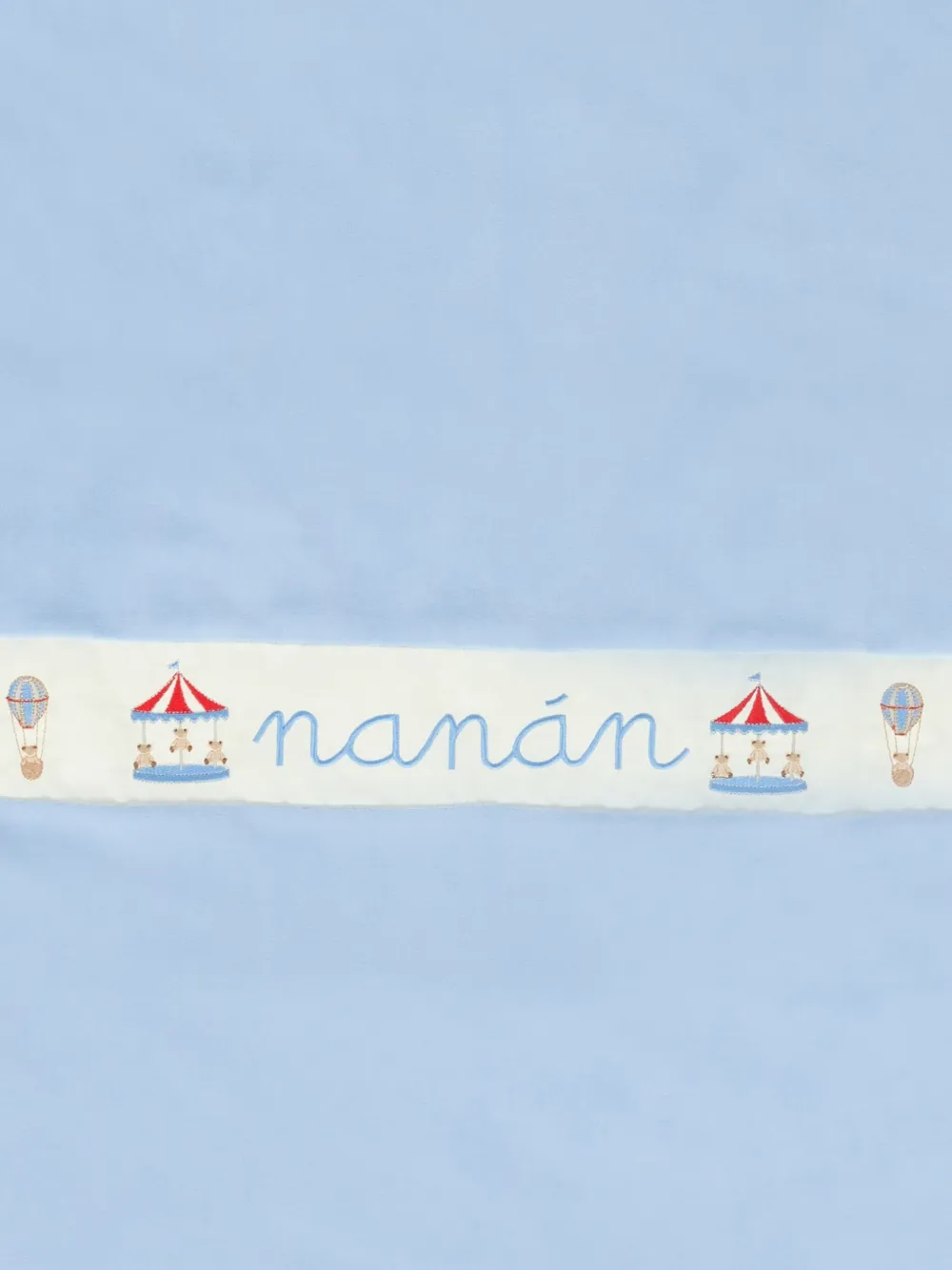 NANAN Deken met borduurwerk en print Blauw