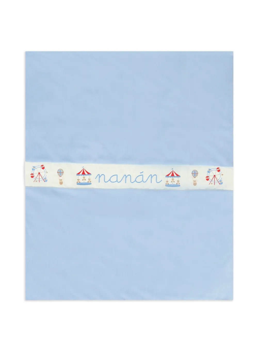 NANAN embroidered fairground-print blanket - Blu
