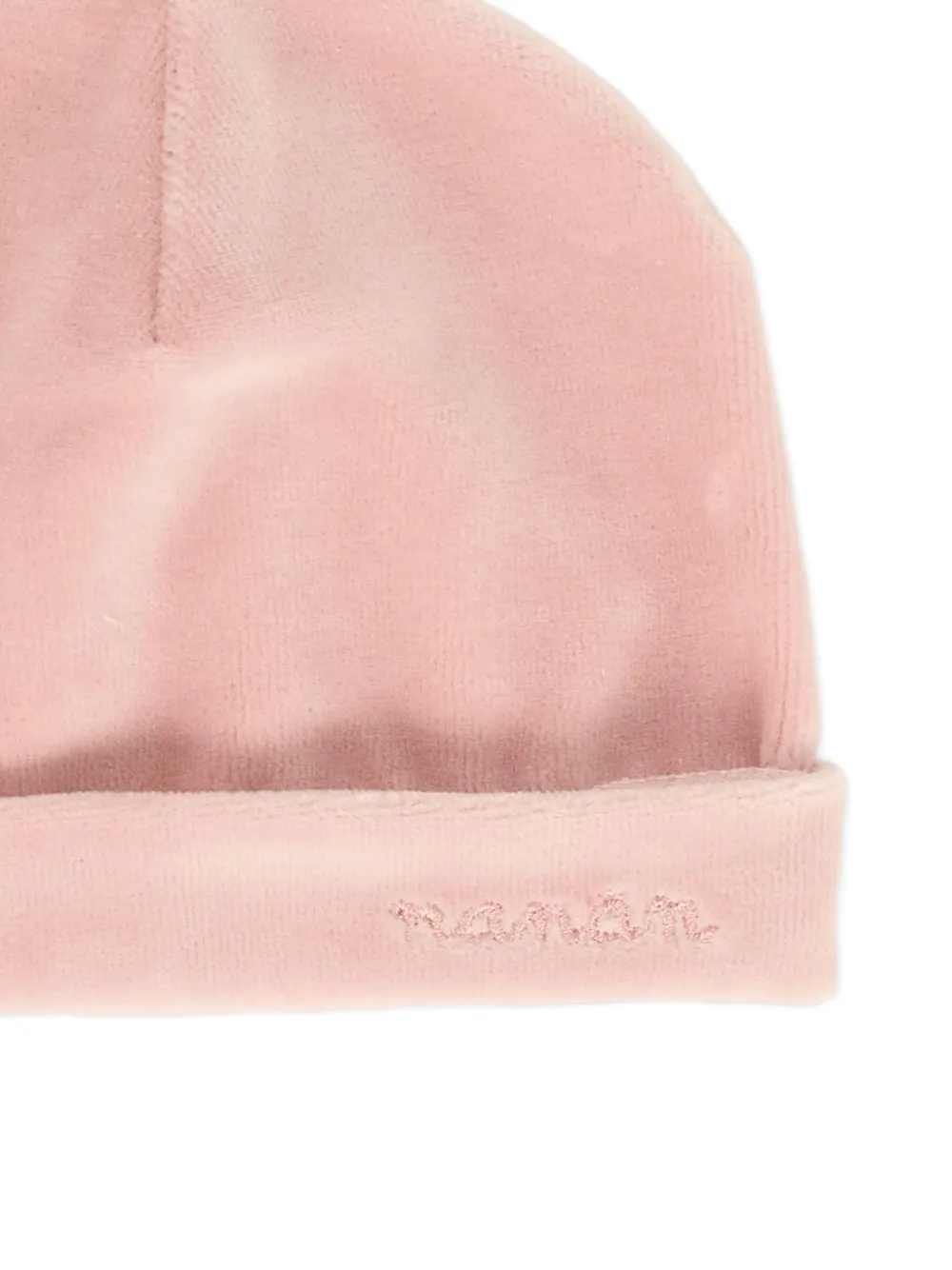 Nanán Logo-embroidered Velour Beanie In Pink