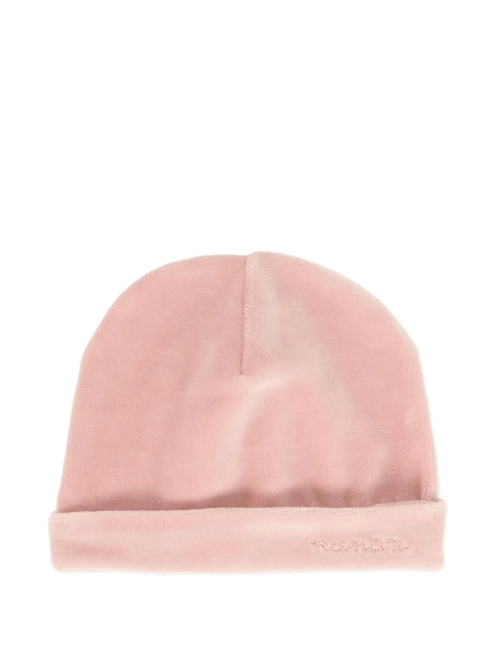 Nanán Logo-embroidered Velour Beanie In Pink