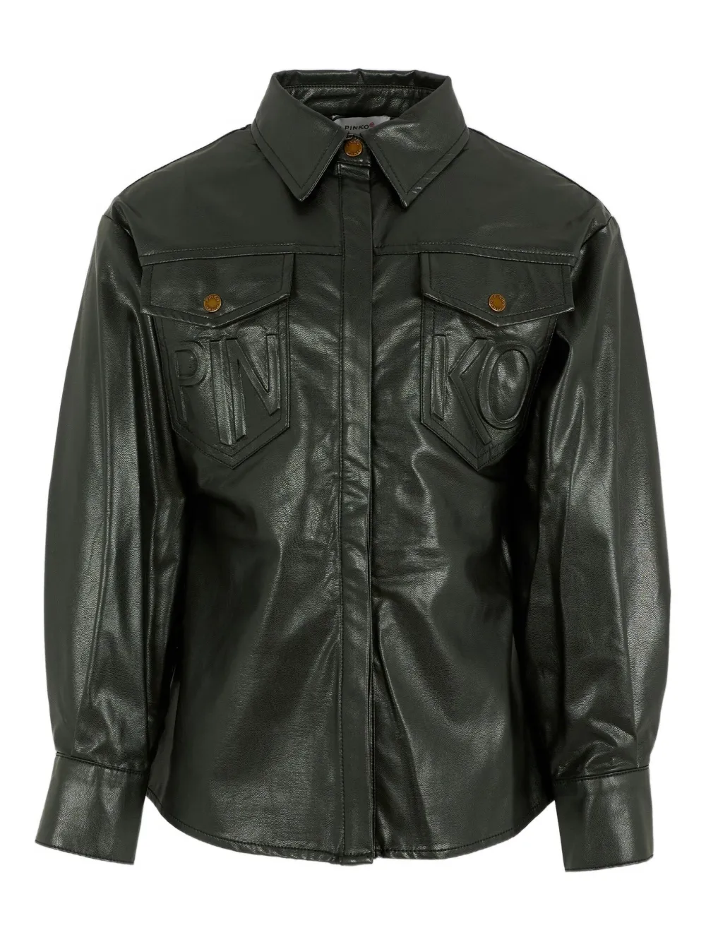 Pinko Kids logo-embossed long-sleeve shirt | Black | Image 1