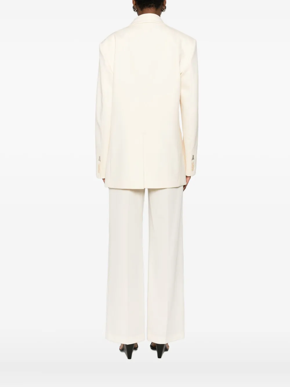 Patrizia Pepe Double-breasted Blazer In White