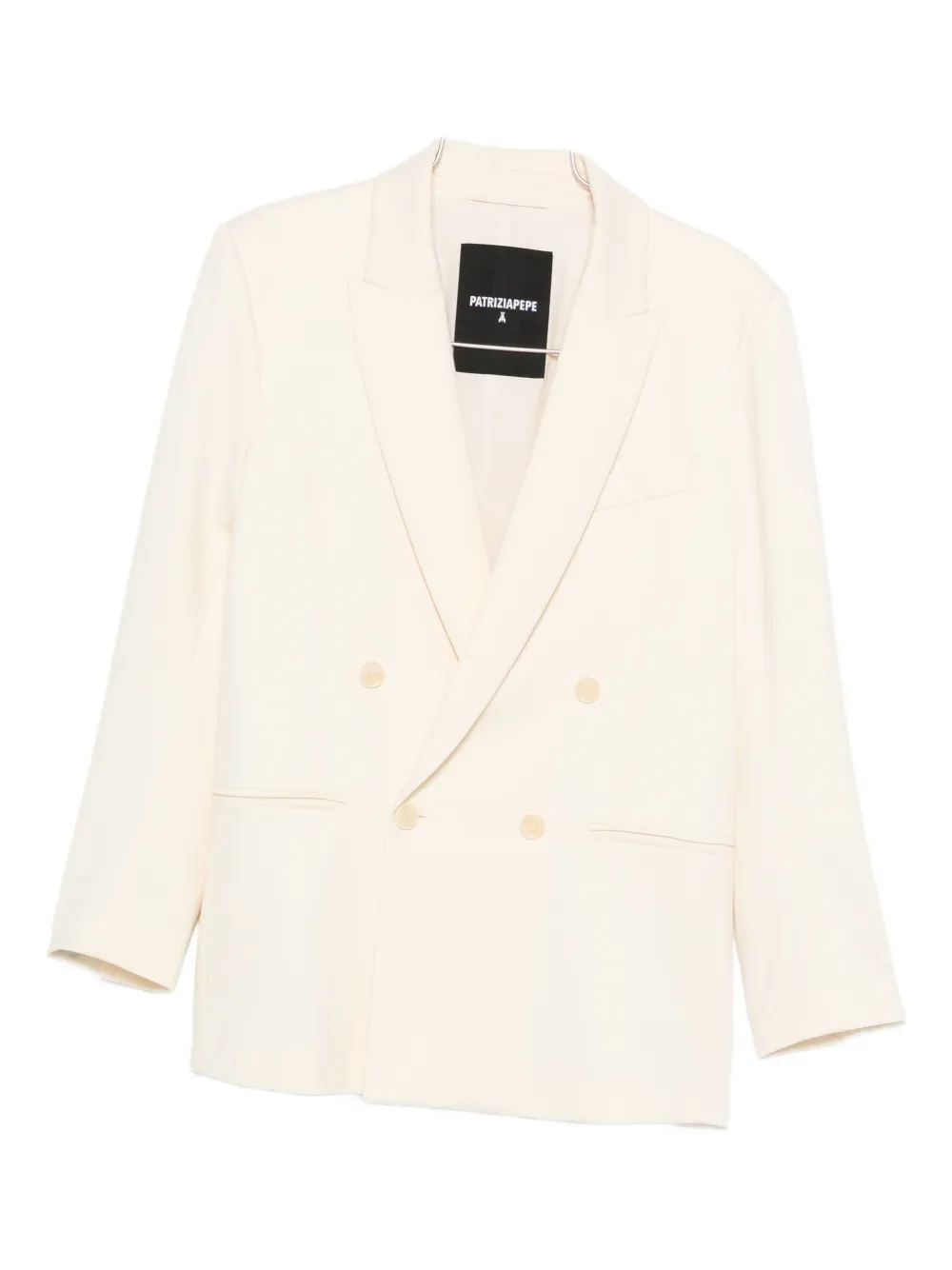 Patrizia Pepe Double-breasted Blazer In White