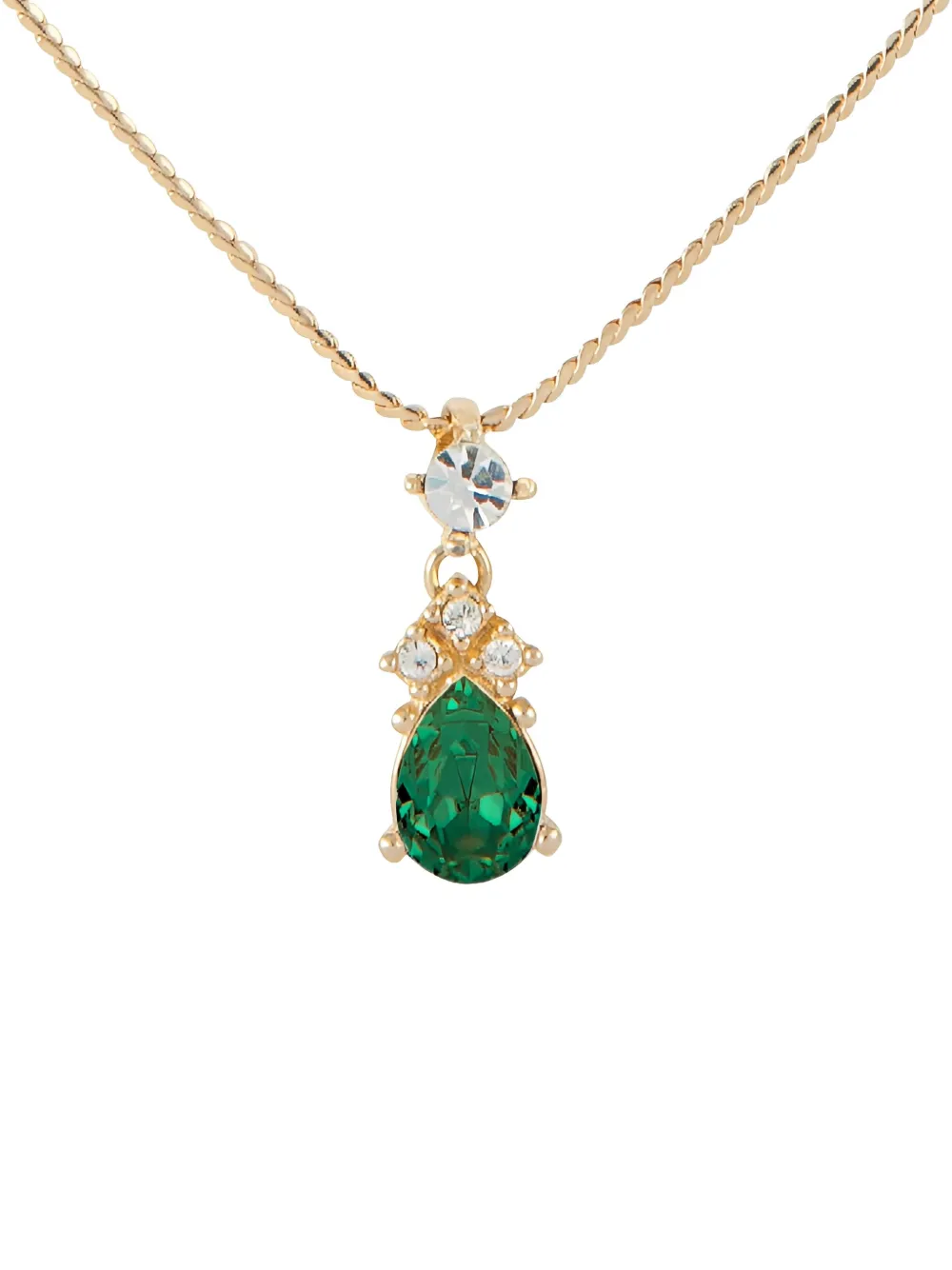 Pre-owned Dior 1980s Edwardian Revival Pear-shaped Stone Necklace In Gold