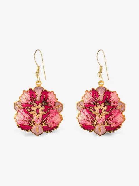 Susan Caplan Vintage 1980s Cloisonné oorbellen met bloemen
